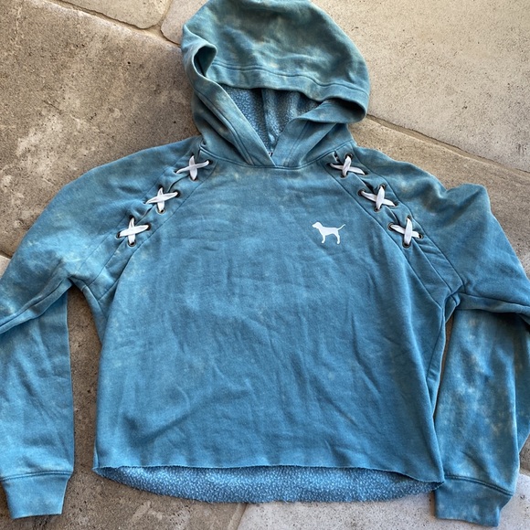 PINK Victoria Secret 🔥 Cropped Sweatshirt Hoodie Sz S - Picture 5 of 7